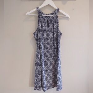 Jude Connally Navy Geometric Midi Dress